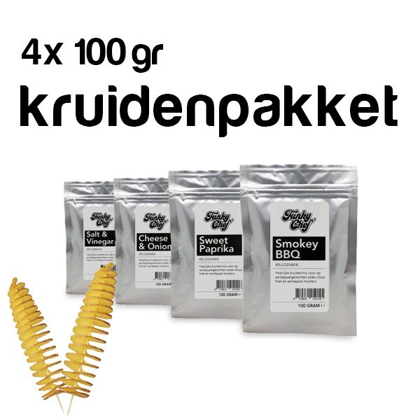 4x 100gr. Aardappel spiraal kruidenpakket 4x 100gr. Aardappel spiraal kruidenpakket