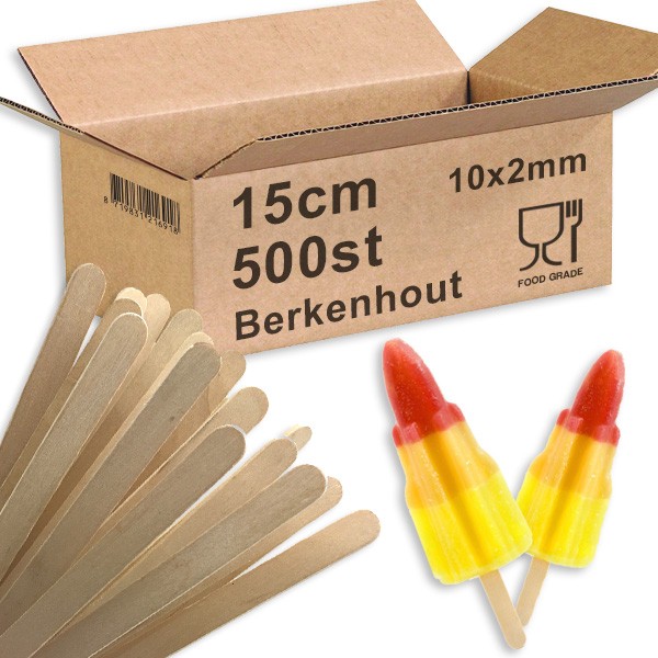 IJsstokjes 15cm 500st. IJsstokjes 15cm 500st.